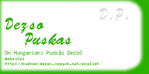 dezso puskas business card